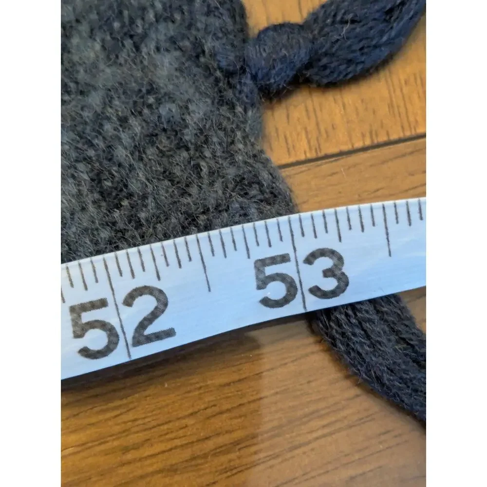 West Elm 46x53 Tassle Fringe Throw Blanket Navy Blue Fuzzy Knit Cozy Decor